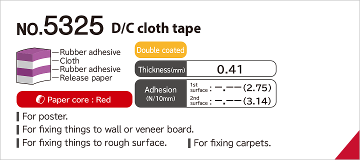 Double-coated Tape with Excellent Adhesion to Rough Surfaces, Such