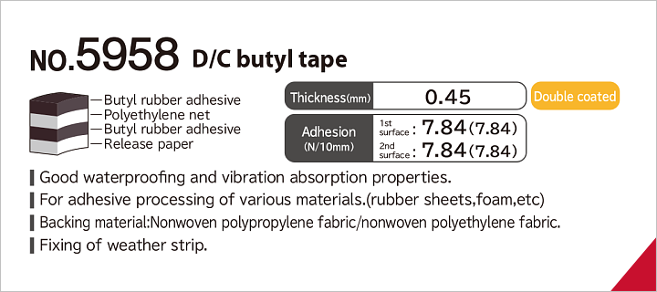No.5958 Super butyl tape (Double sided)