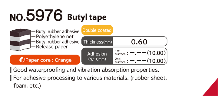 No.5976 Butyl tape for processing