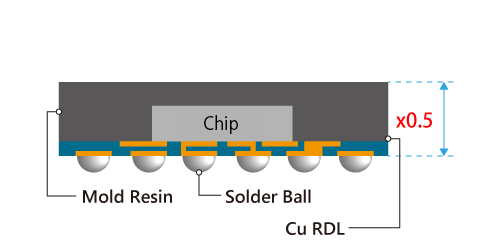 Structure of FOWLP (Fan-Out Wafer Level Package)