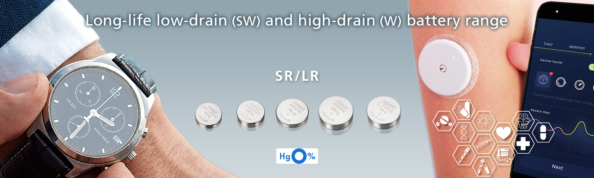 SR (Silver Oxide Battery)/LR (LR Button Battery) | Primary