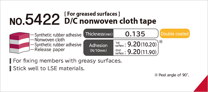 No.5422 Double coated nonwoven fabric tape