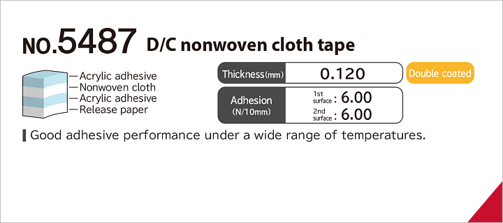 No.5487 Double coated nonwoven fabric tape