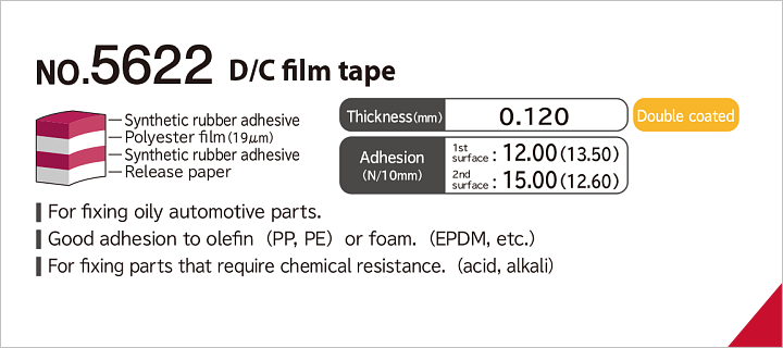 No.5622 Double coated film tape
