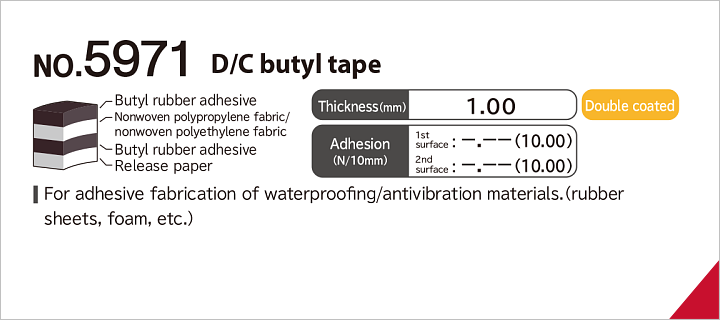 No.5971 Butyl tape for processing