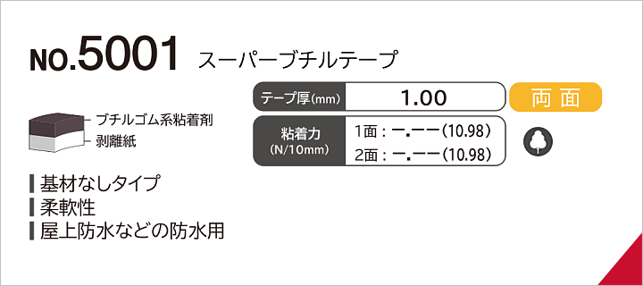 No.5001 スーパーブチルテープ（両面）