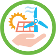 Renewable energy, fuel cell supply icon